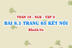 Bài 8.1 trang 65 Toán 10 Kết nối tri thức Tập 2